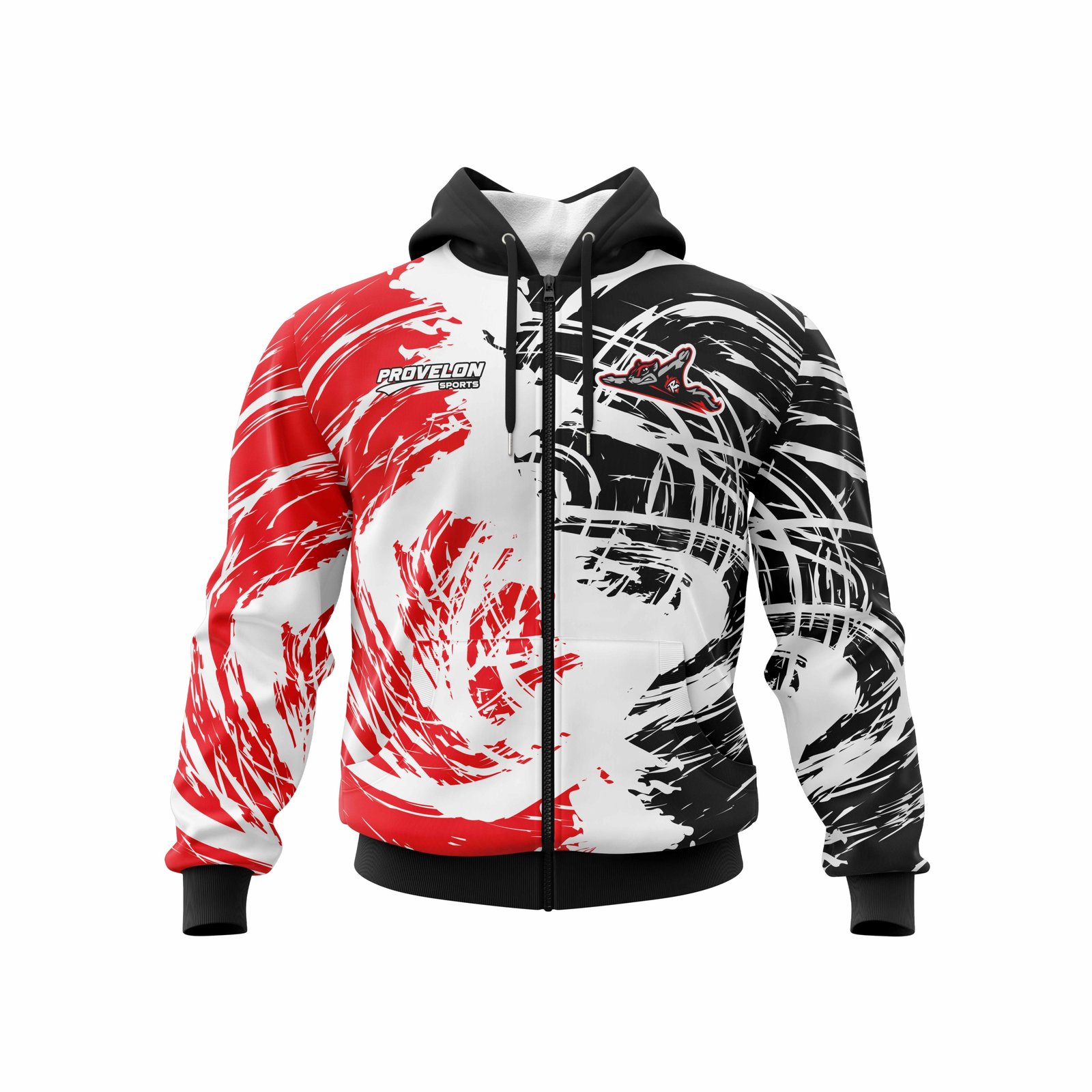 custom mens fleece hoodie red sublimation print