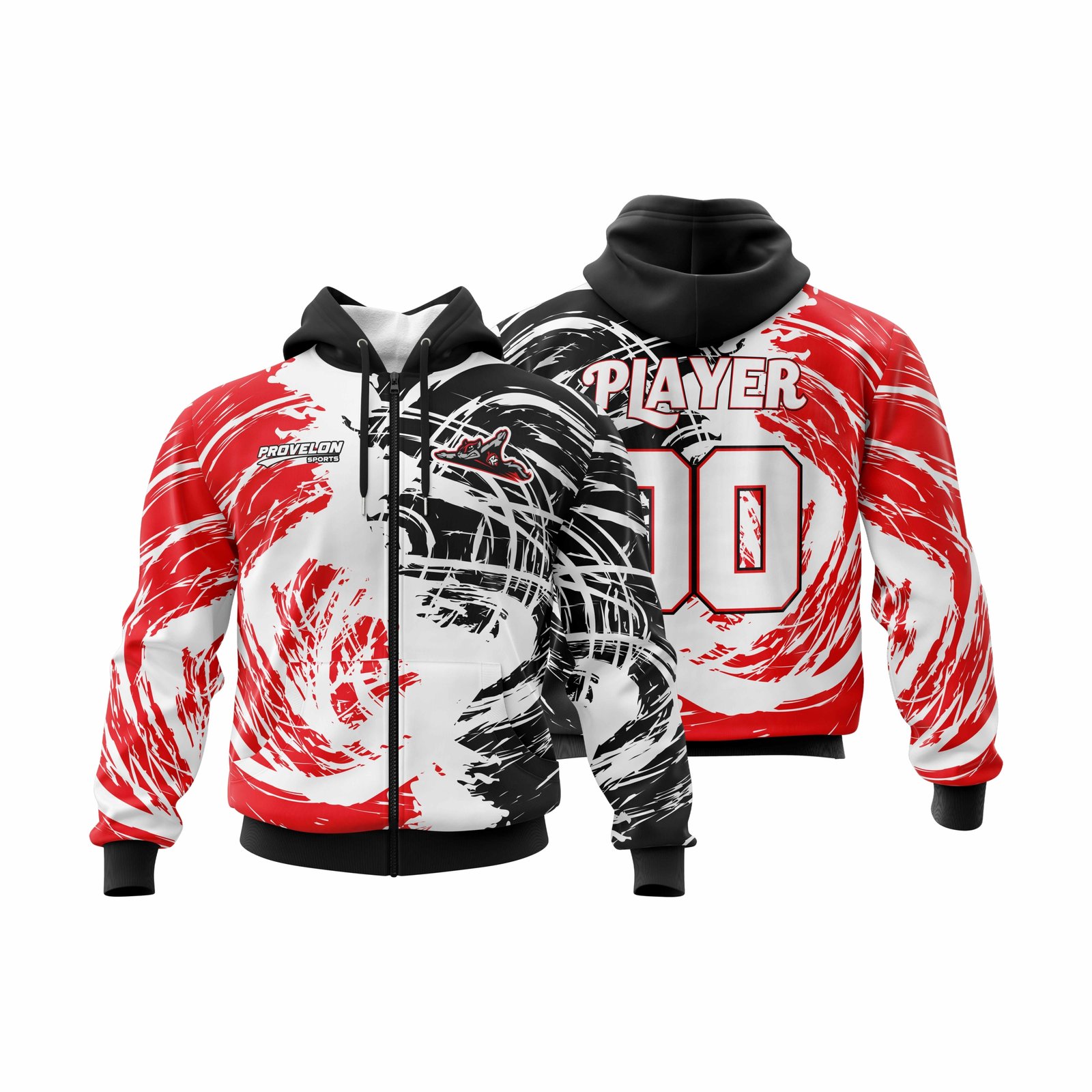 custom mens fleece hoodie red sublimation print