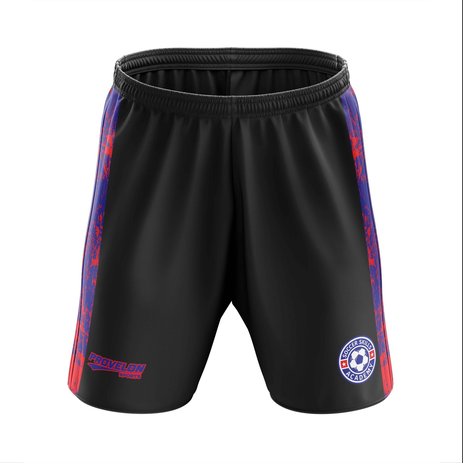 custom black splatter football shorts