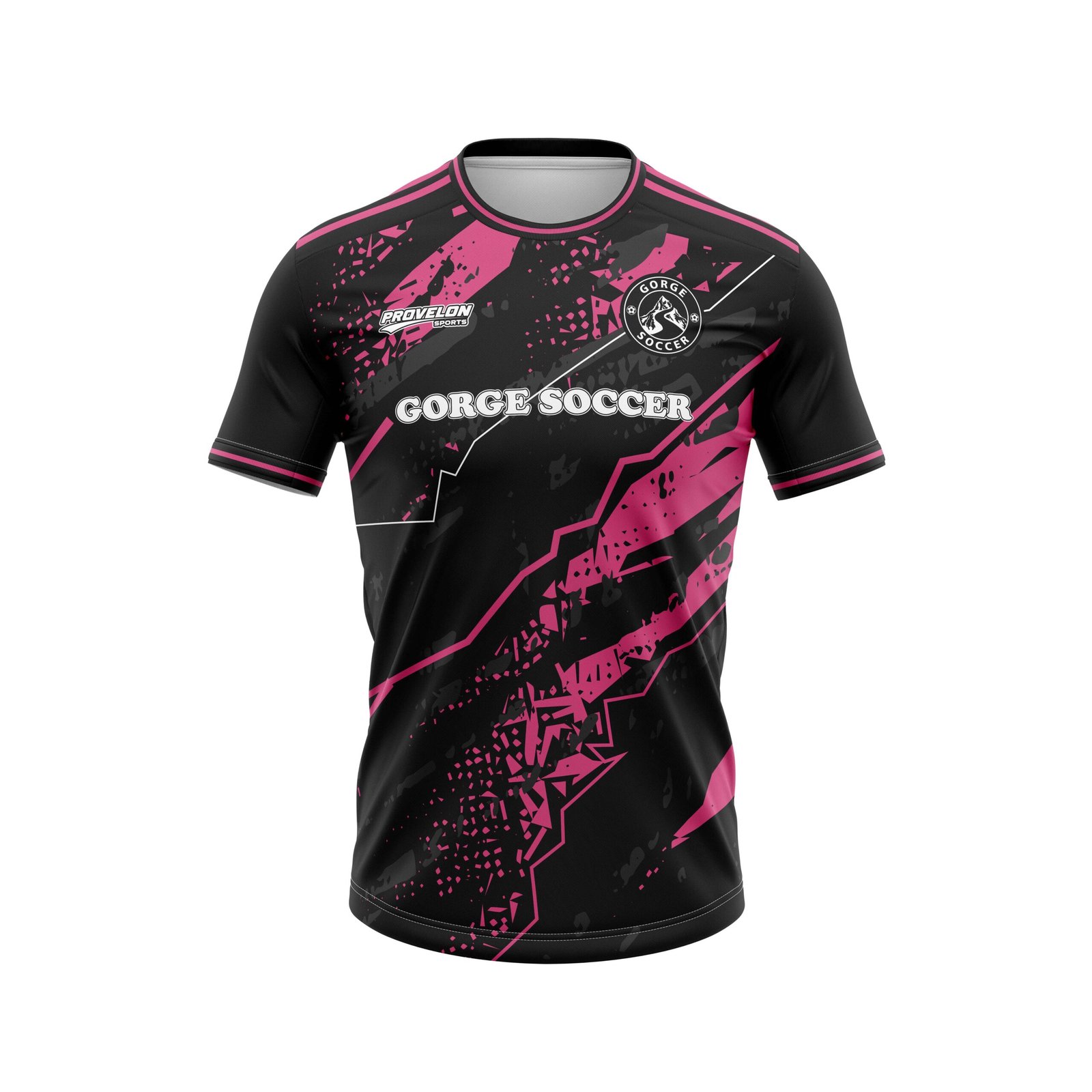 Custom Black Pink Soccer Jersey