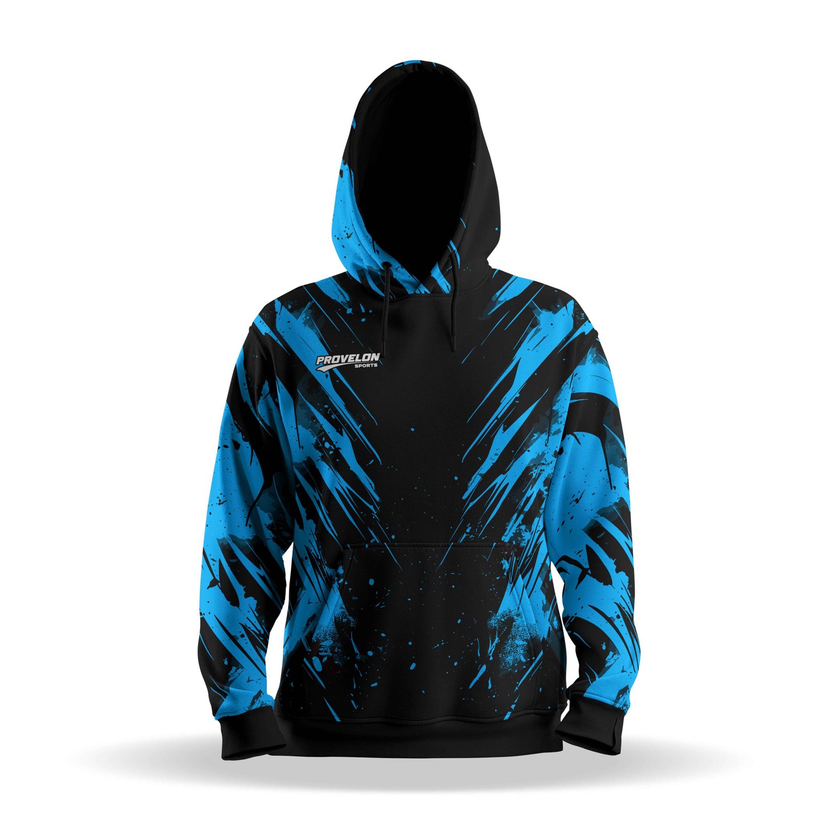 custom black blue hoodie