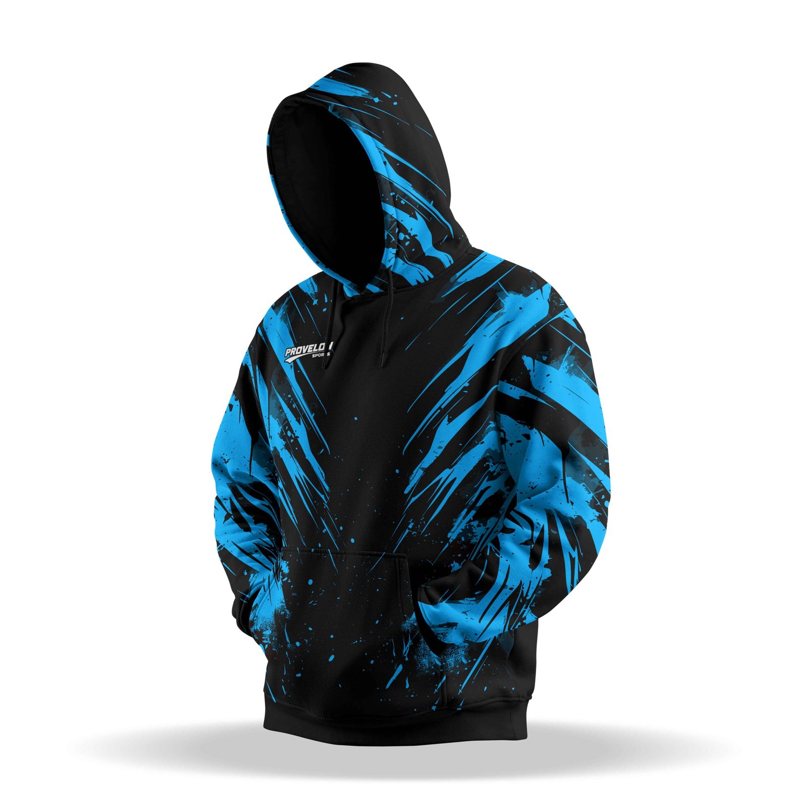 custom black blue hoodie