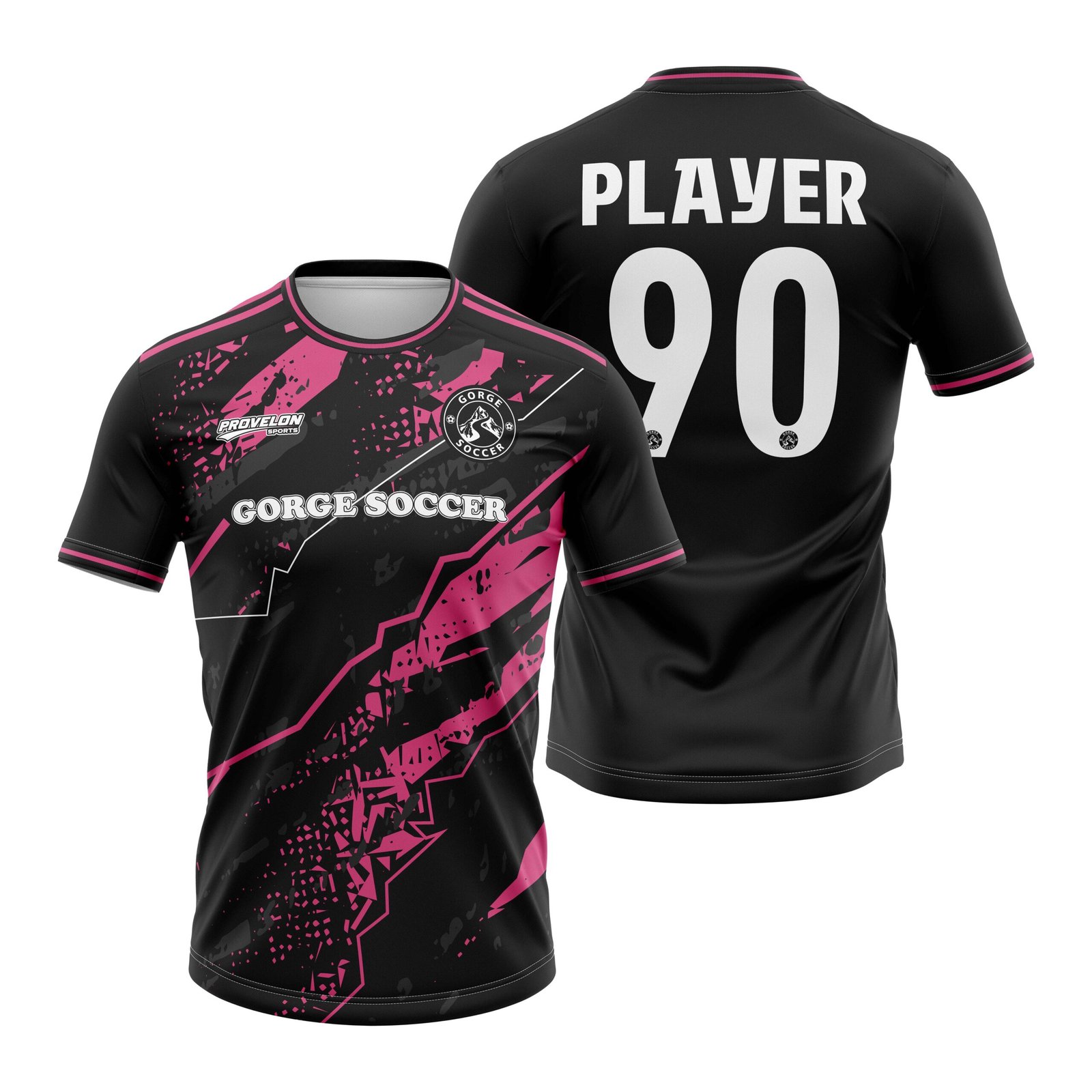 Custom Black Pink Soccer Jersey
