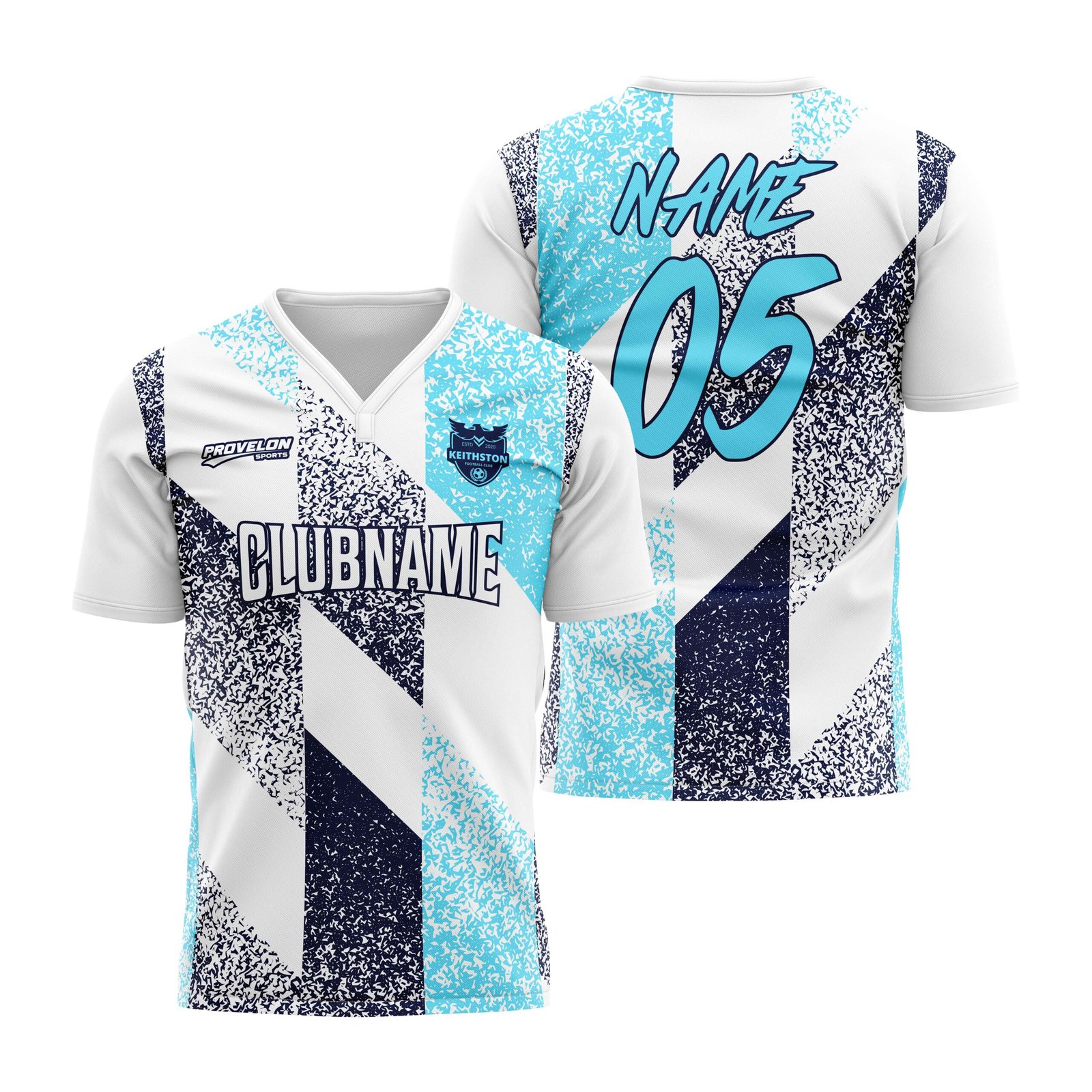 Custom White Sky Blue Soccer Jersey