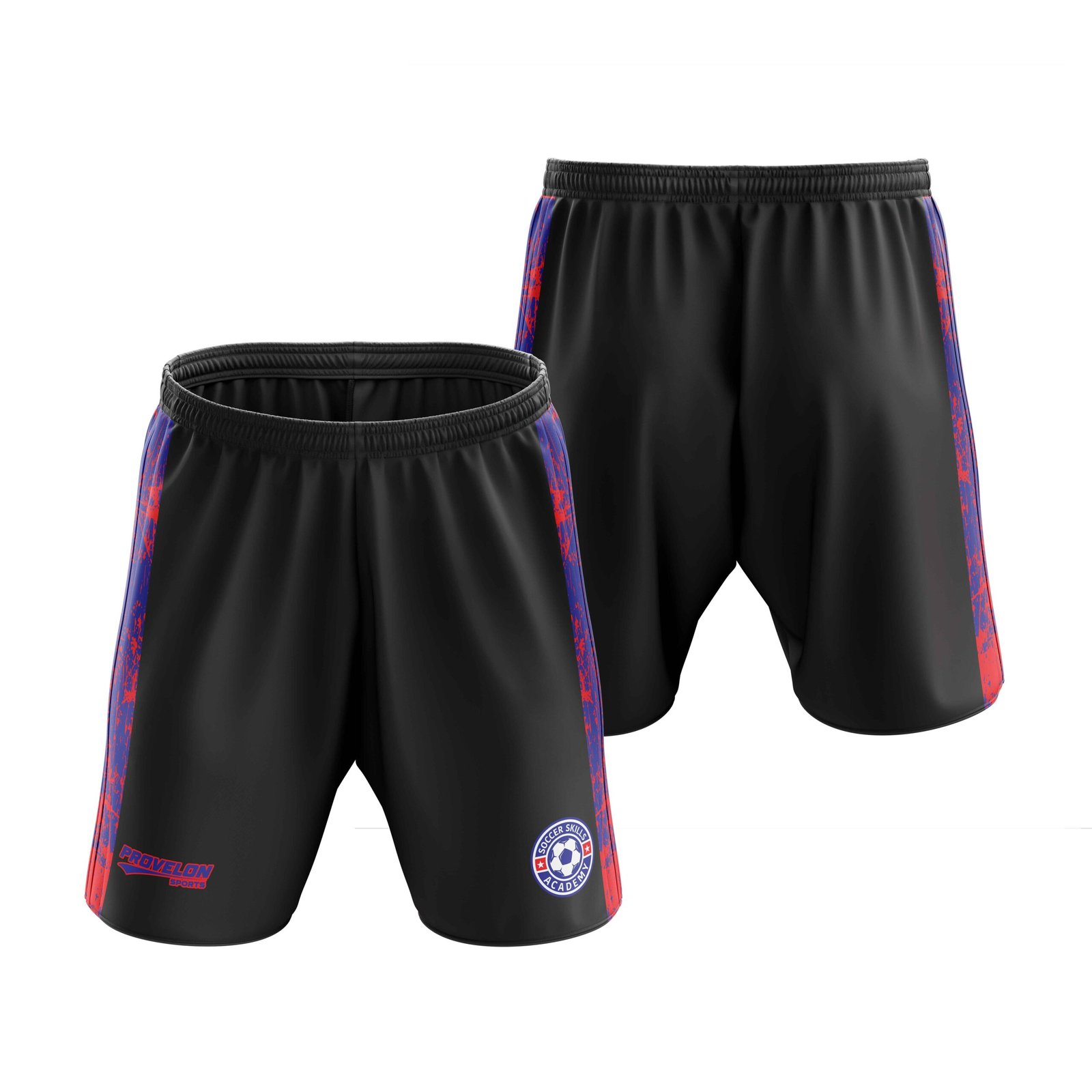 custom black splatter football shorts