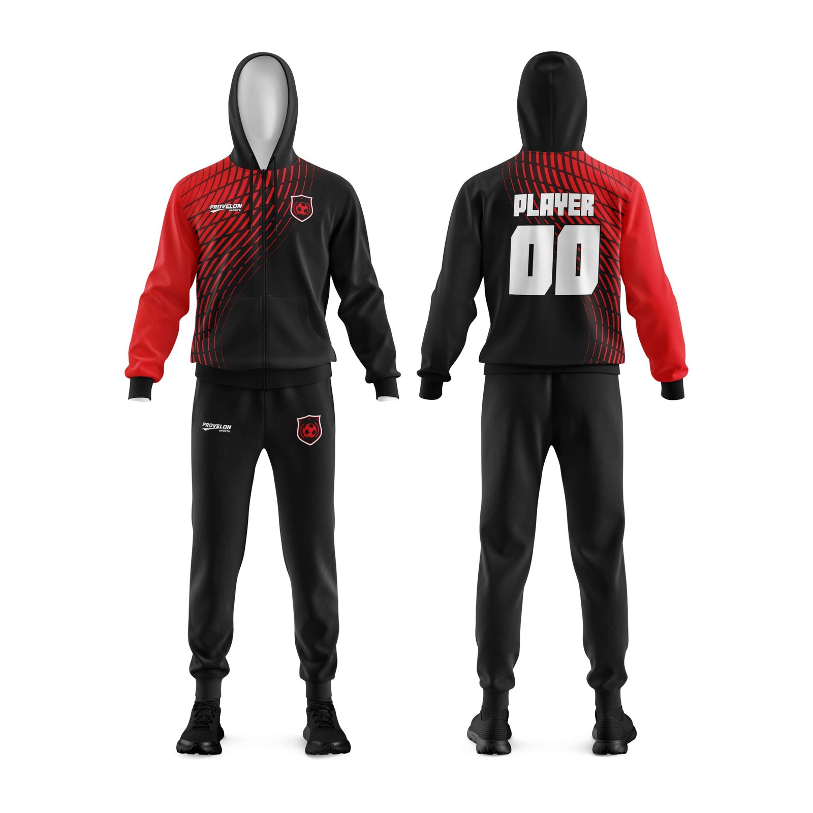 Red Black Soccer Tracksuit